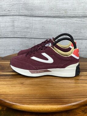 Tretorn Match Jogger Plus VTG Maroon Leather Shoes Women’s Sneaker Size 6 M